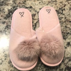 Pink Victoria’s Secret Fuzzy Slipper Slides